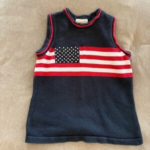 Vintage 100% cotton crewneck knit American Flag top
